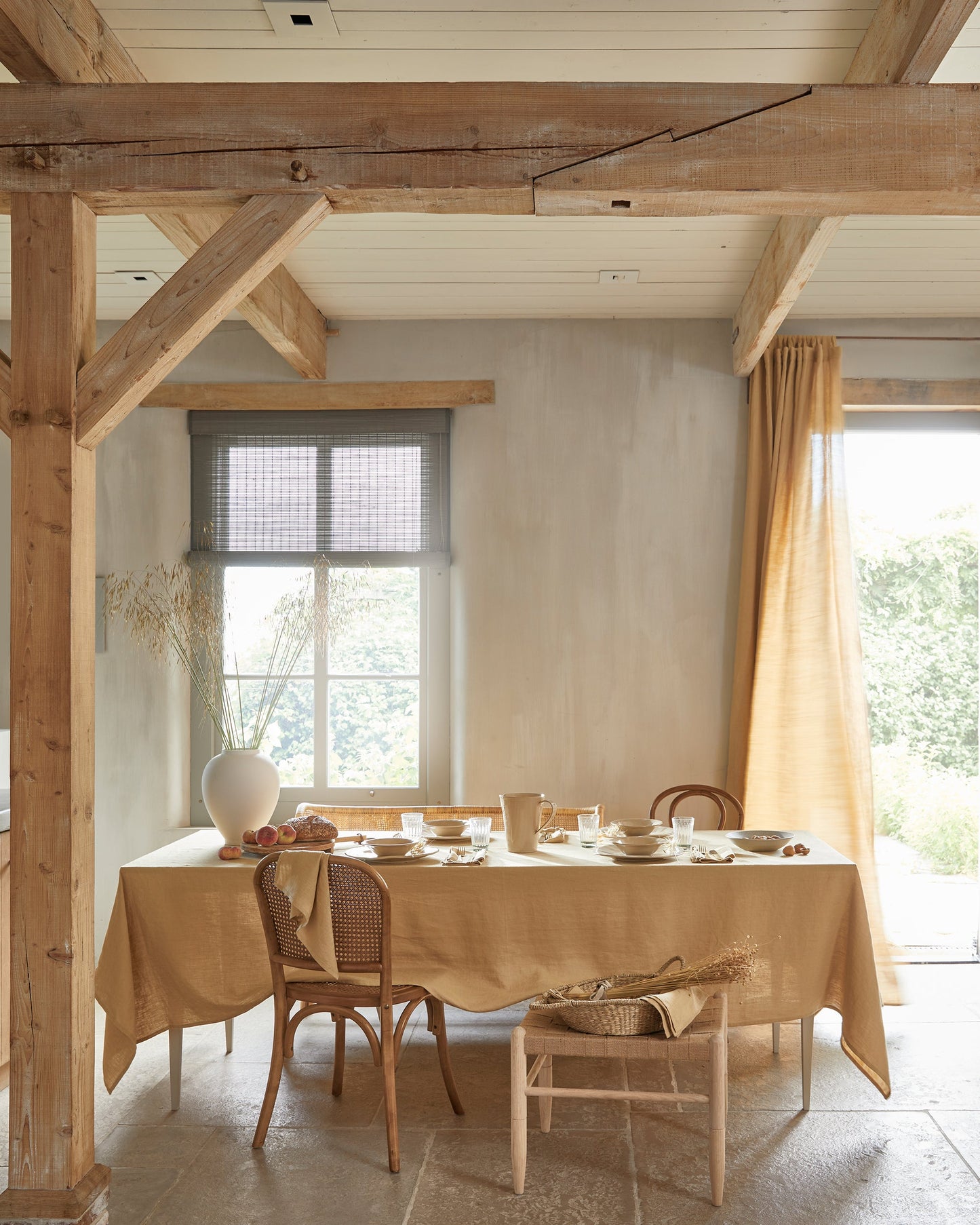 Sandy beige linen tablecloth - MagicLinen