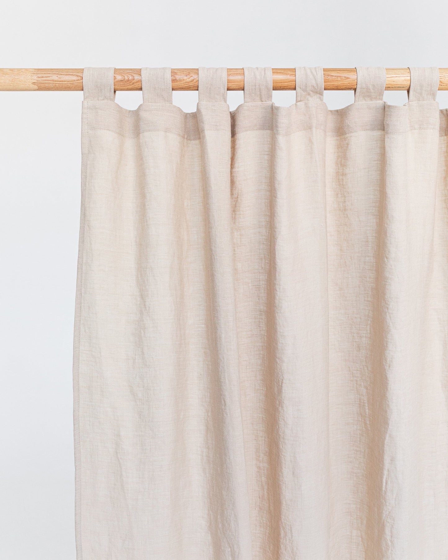 Tab top linen curtain panel (1 pcs) in Natural linen - MagicLinen