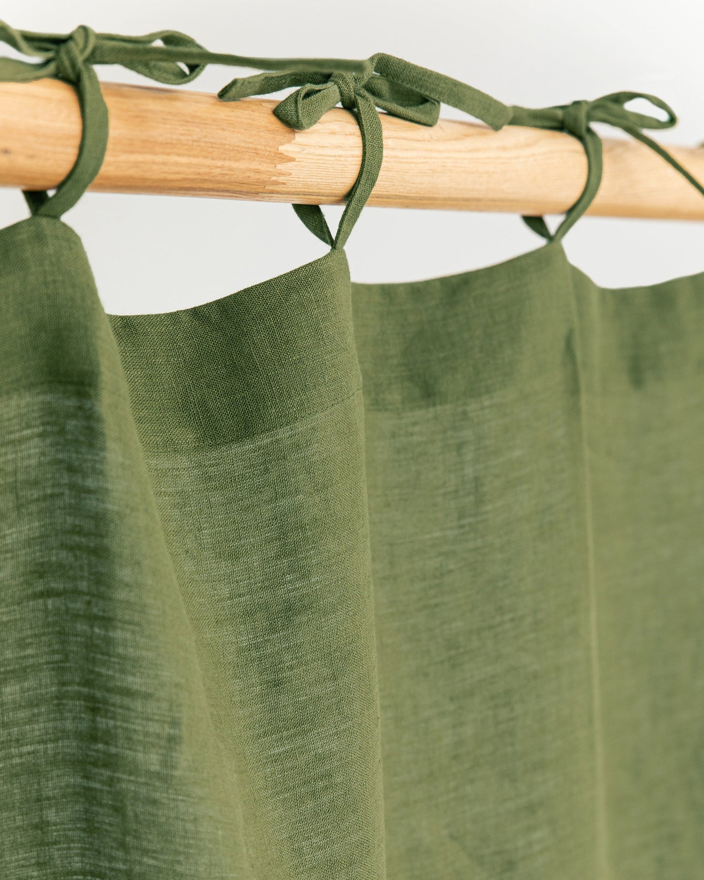 Tie top linen curtain panel (1 pcs) - MagicLinen