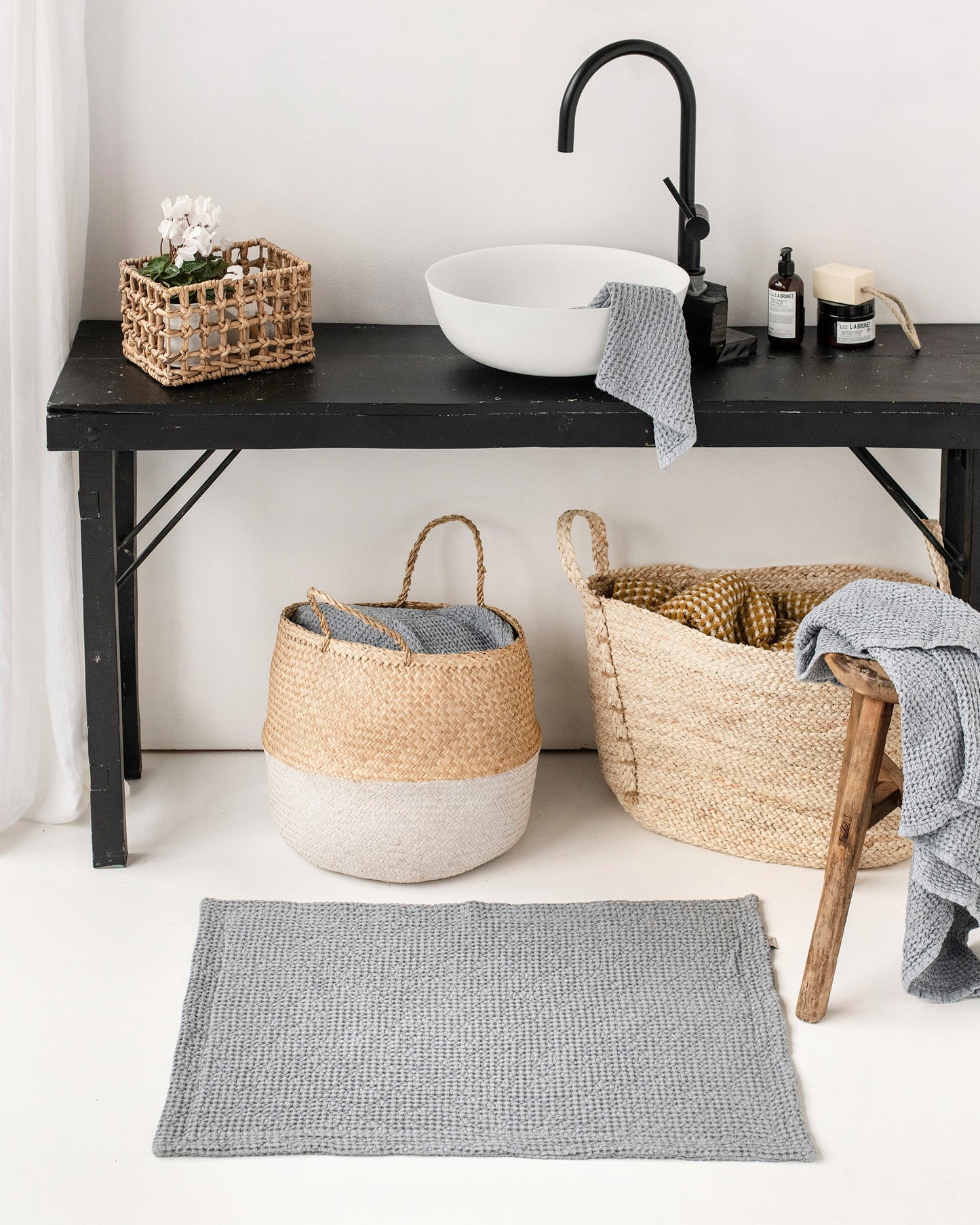 Waffle Bath Mat in Various Colors - MagicLinen