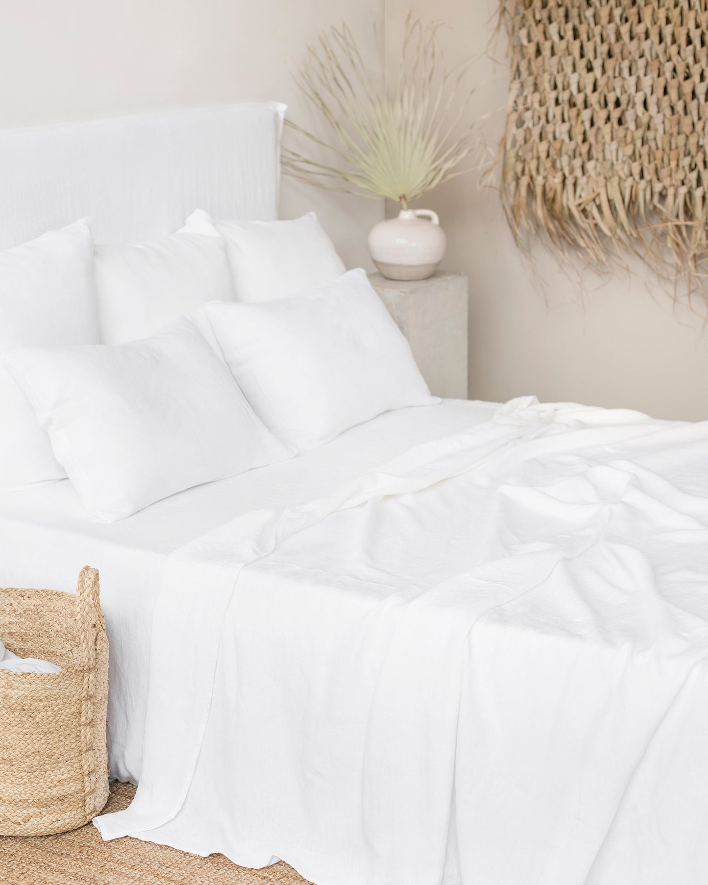 White linen flat sheet - MagicLinen