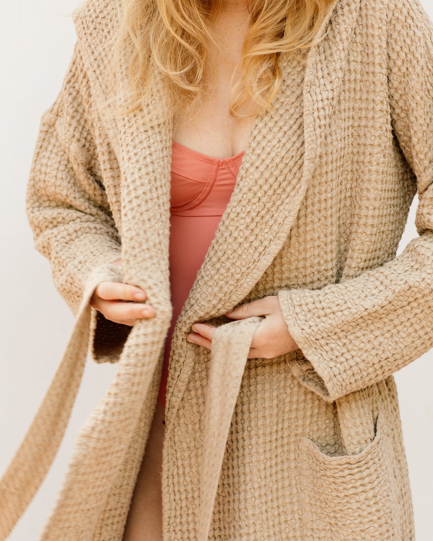 Women's waffle bath robe - MagicLinen