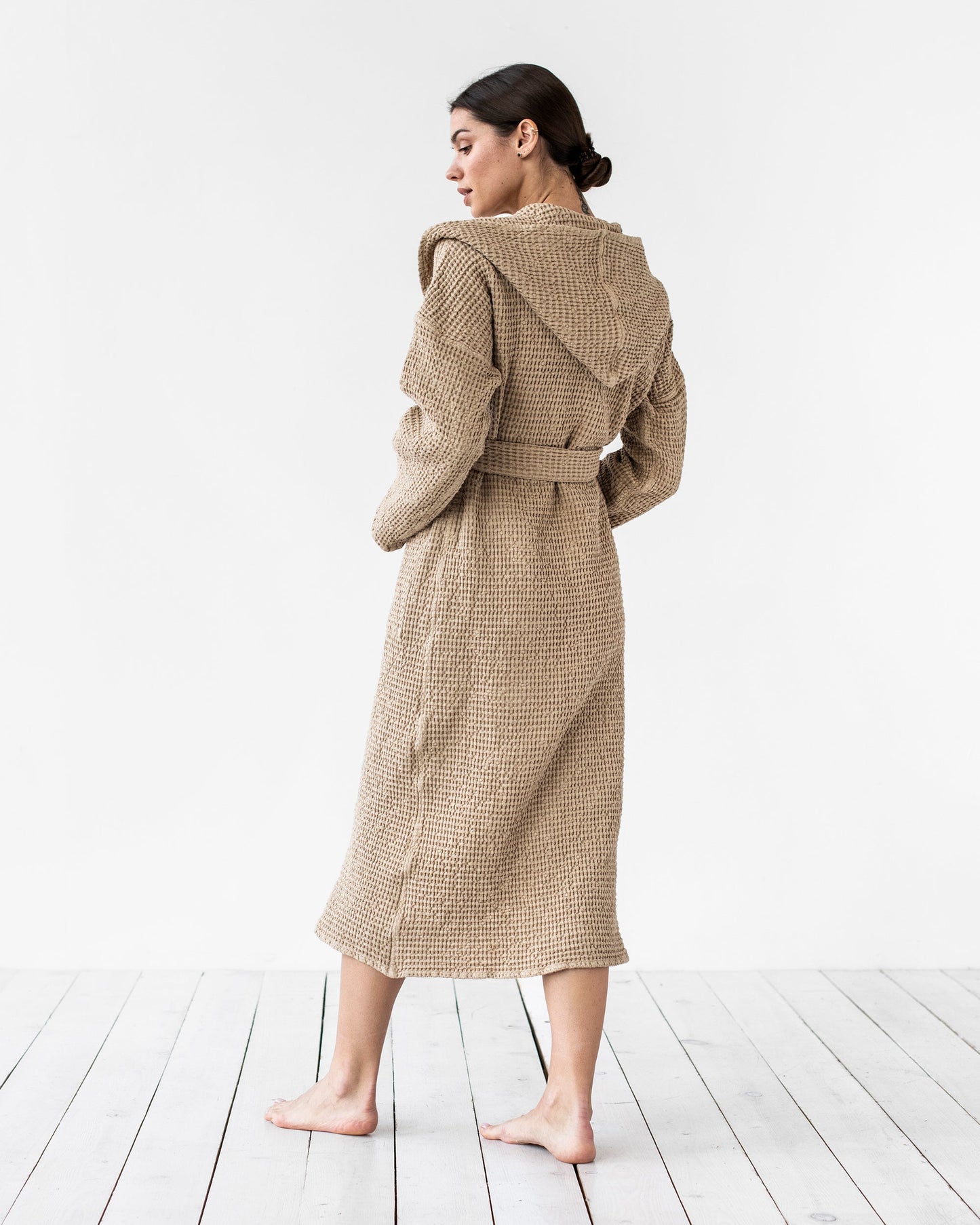 Women's waffle bath robe - MagicLinen
