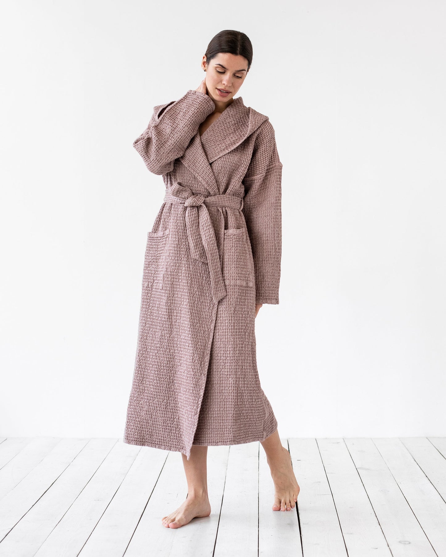 Women's waffle bath robe - MagicLinen