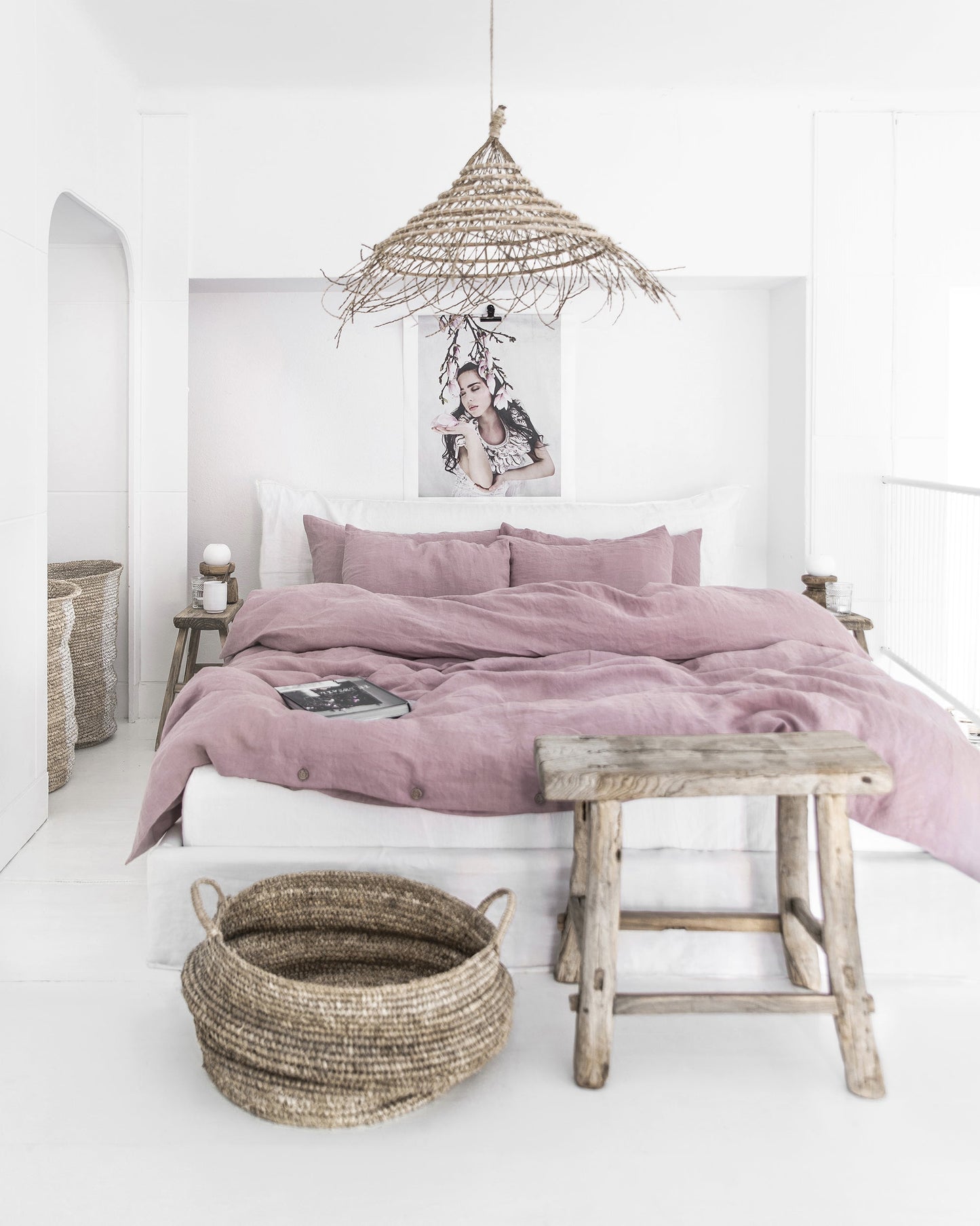 Woodrose linen sheet set (4 pcs) - MagicLinen