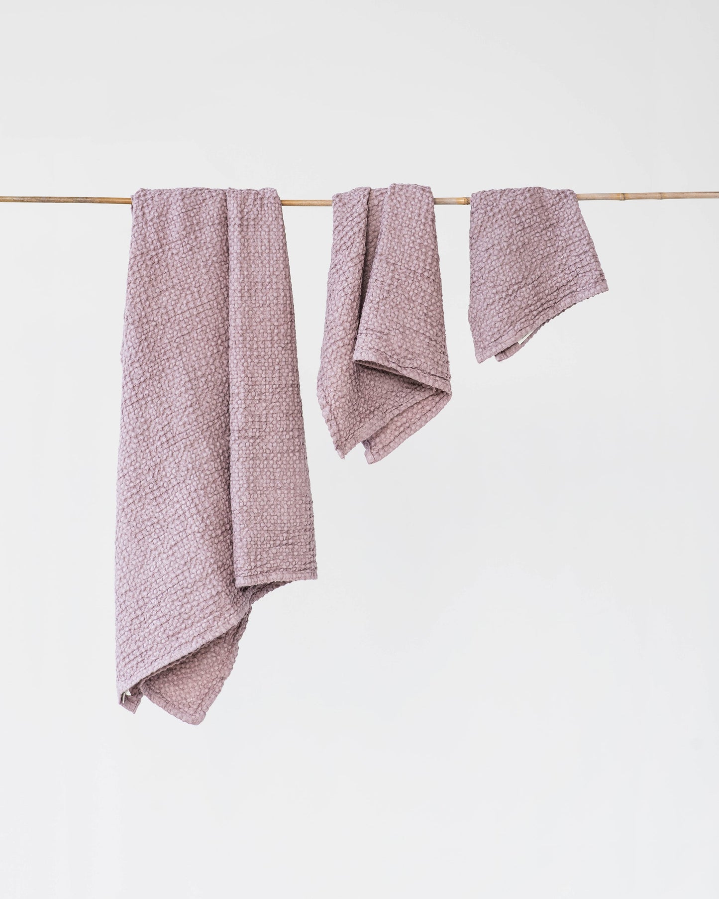 Woodrose waffle towel set (3 pcs) - MagicLinen