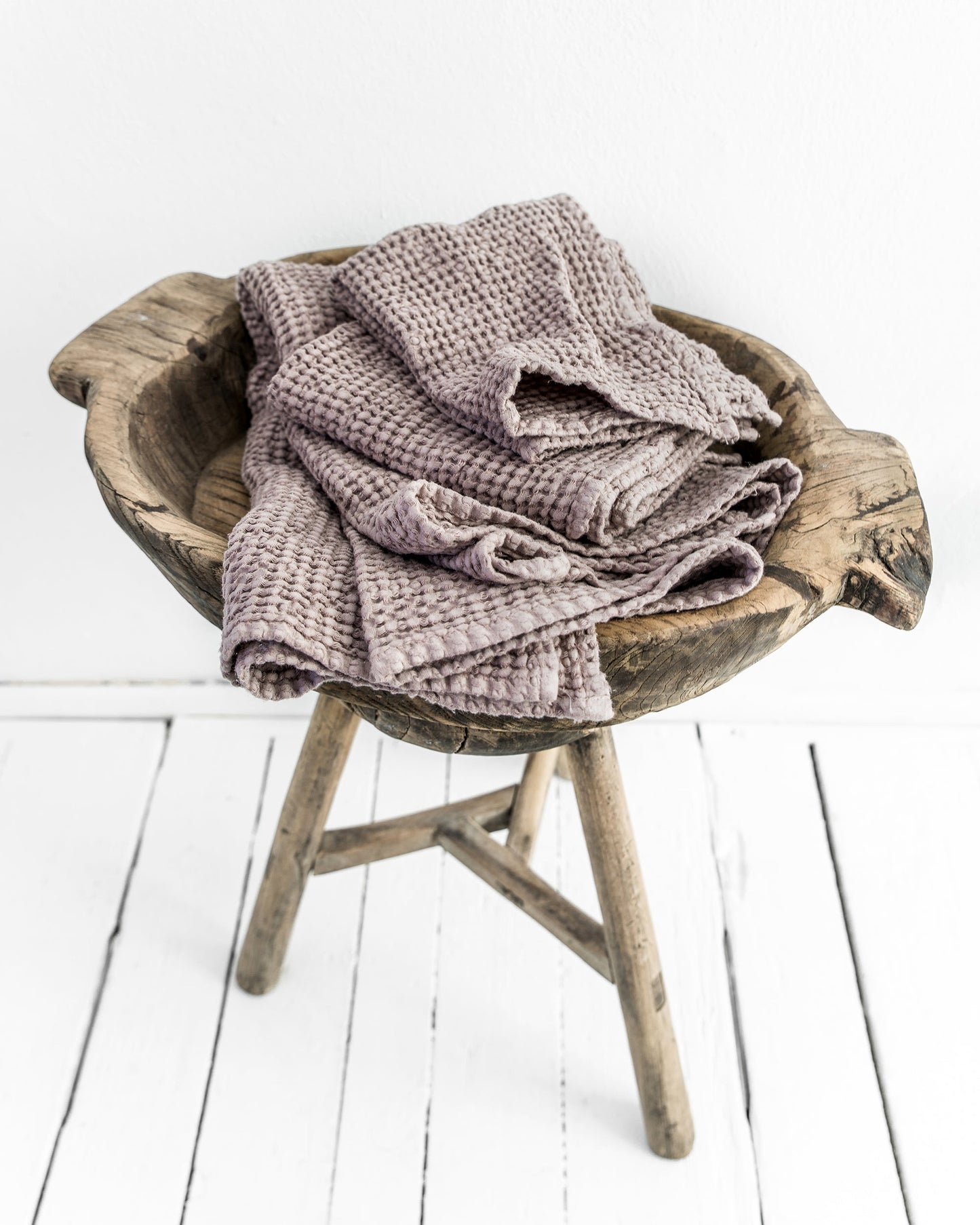 Woodrose waffle towel set (3 pcs) - MagicLinen