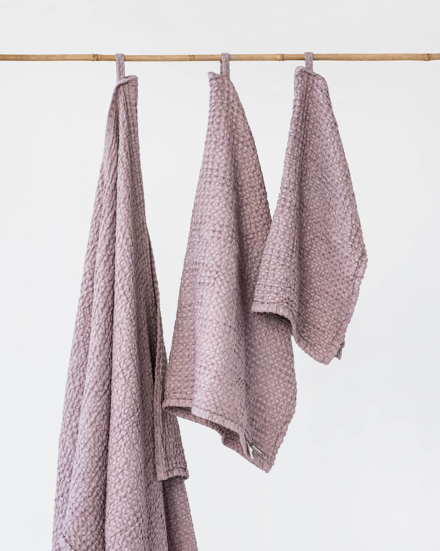 Woodrose waffle towel set (3 pcs) - MagicLinen