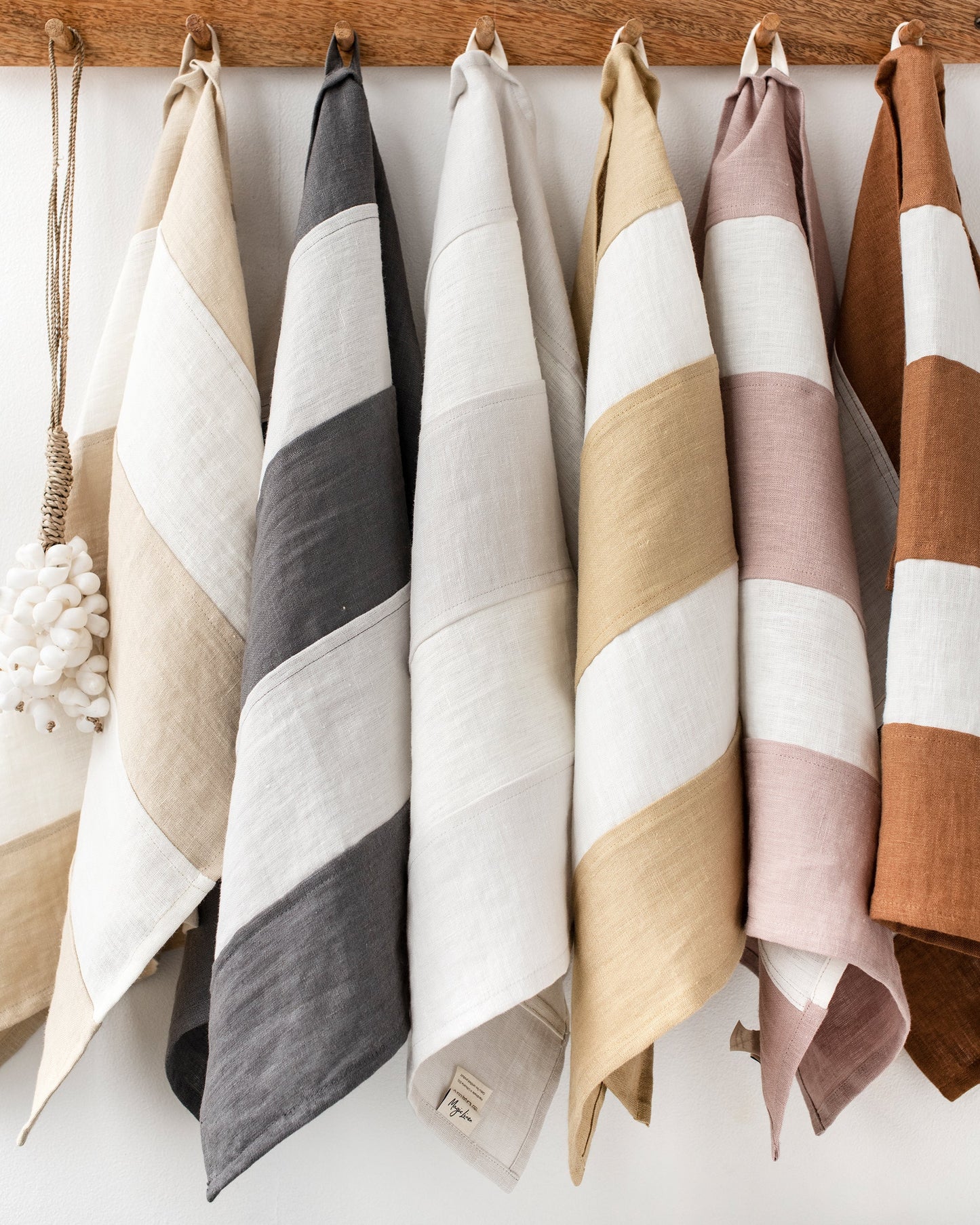 Zero-waste striped linen tea towel - MagicLinen