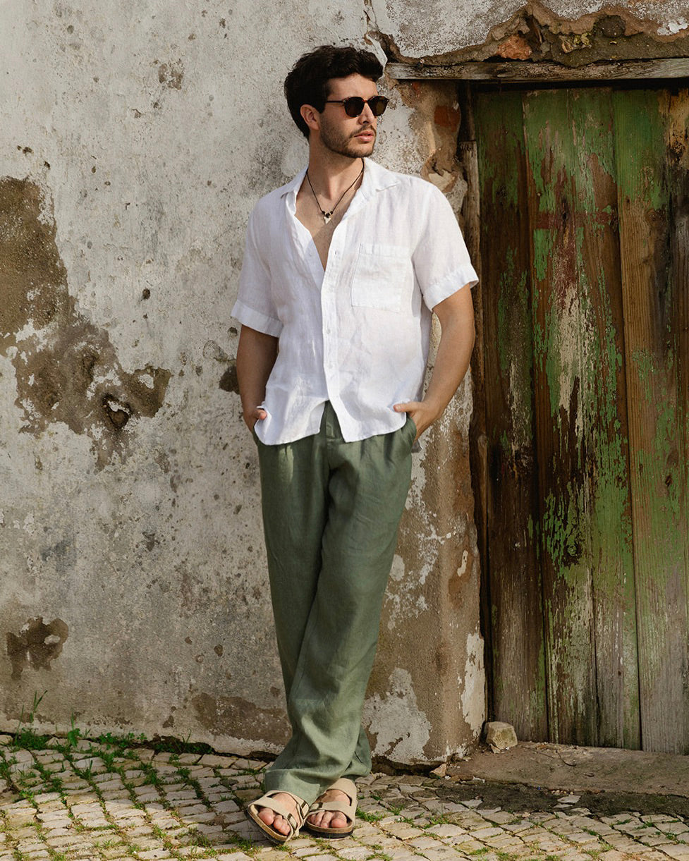 MagicLinen White DENVER linen shirt, relaxed silhouette with straight hem