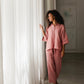 Linen pajama set AVEIRA in Cranberry