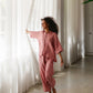 Linen pajama set AVEIRA in Cranberry