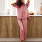 Linen pajama set AVEIRA in Cranberry
