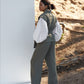 Linen quilted vest FONNI in Dark green | MagicLinen