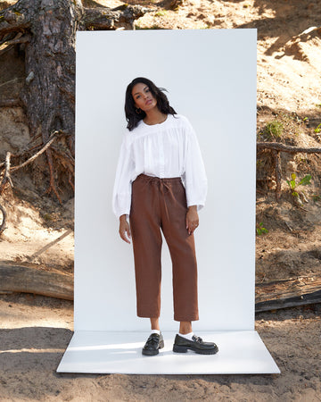 Linen pants Fuji in Cacao brown | MagicLinen