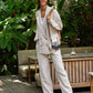 Oversized linen blazer HEBER in Natural melange