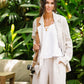Oversized linen blazer HEBER in Natural melange