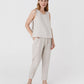 Linen top with ties LUCERNE in Natural melange - MagicLinen