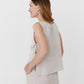 Linen top with ties LUCERNE in Natural melange - MagicLinen