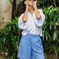 Linen blouse MANADO in White - MagicLinen