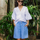 Linen blouse MANADO in White - MagicLinen