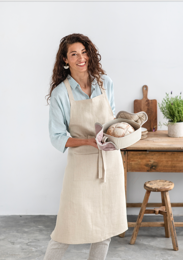 Linen bib apron