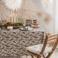 Natural & Winter print linen tablecloth