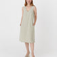 Basic linen dress OIA in Sage gingham - MagicLinen modelBoxOn