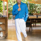 Classic men's linen shirt SINTRA in Cobalt blue