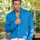 Classic men's linen shirt SINTRA in Cobalt blue