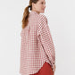 Oversized linen shirt SUMBA in Clay gingham - MagicLinen