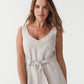 A-line Linen Dress CHILOE in Natural Melange | MagicLinen