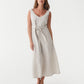 A-line Linen Dress CHILOE in Natural Melange | MagicLinen modelBoxOn