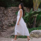 A-line Linen Dress CHILOE in Natural Melange | MagicLinen