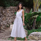 A-line Linen Dress CHILOE in Natural Melange | MagicLinen