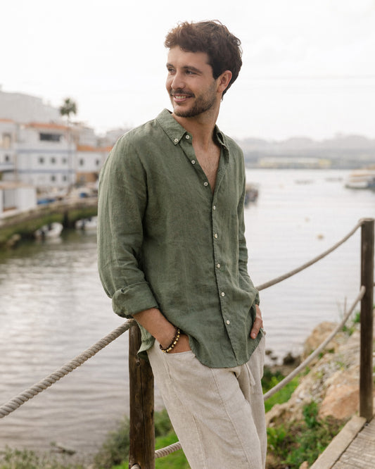 Men's Linen Shirt BOSTON in Mist green