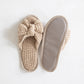 Bow tie Waffle Linen Slippers