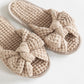 Bow tie Waffle Linen Slippers