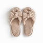 Bow tie Waffle Linen Slippers