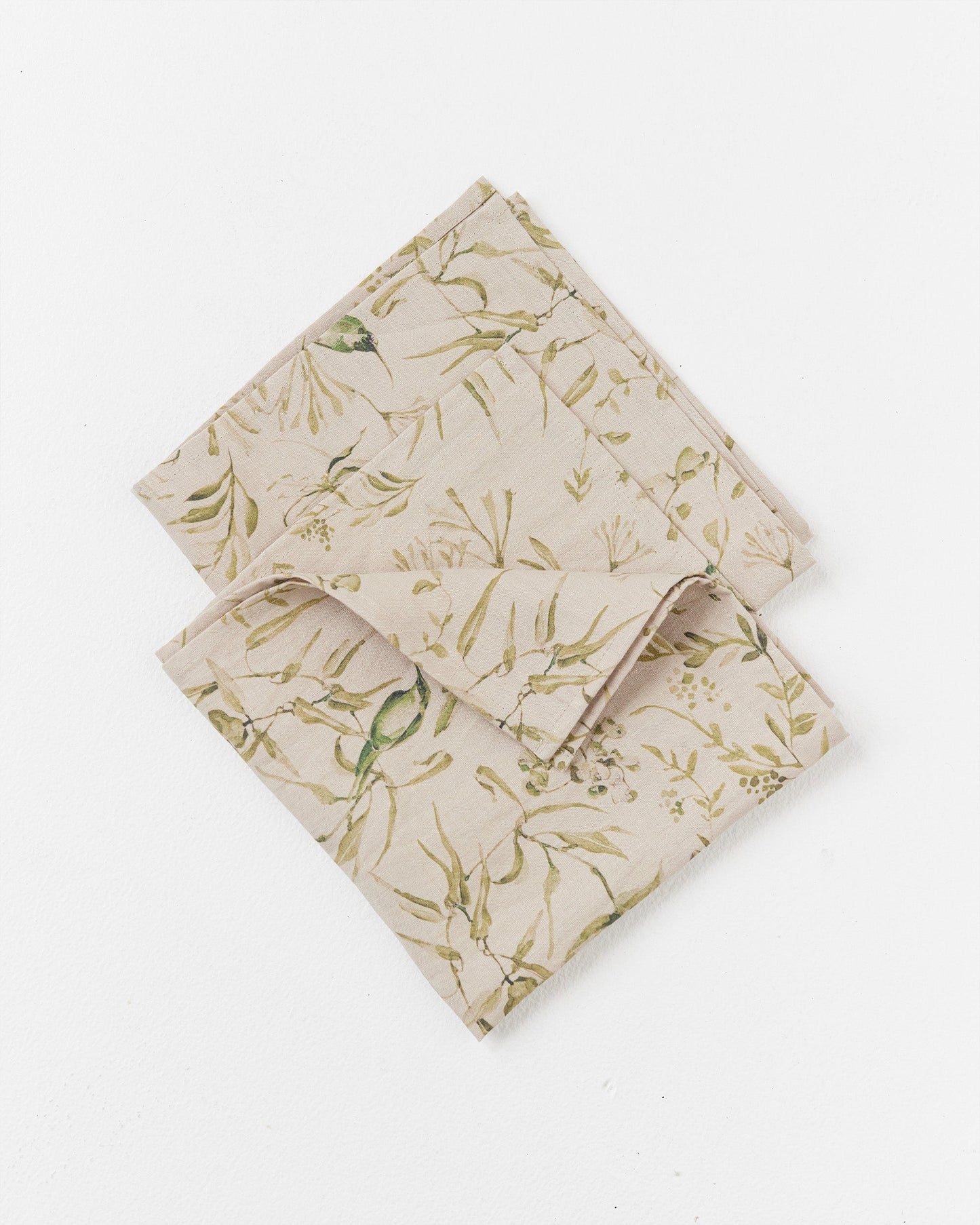 California greens print linen napkin set of 2