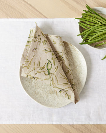 California greens print linen napkin set of 2