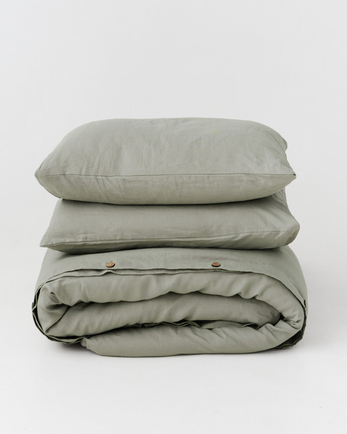 Calm sage linen duvet cover set (3 pcs)
