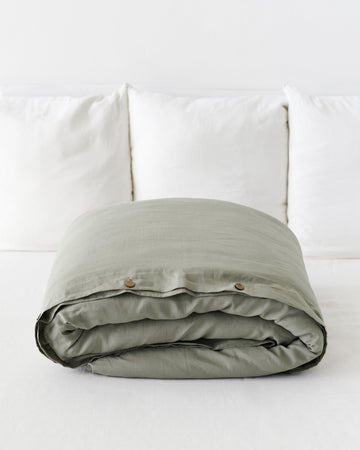 Calm sage linen duvet cover