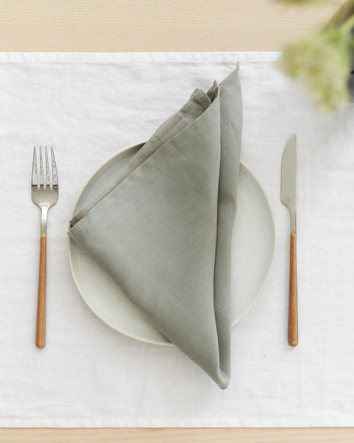 Calm Sage linen napkin set of 2