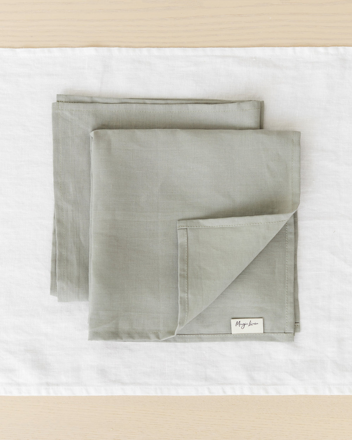 Calm Sage linen napkin set of 2