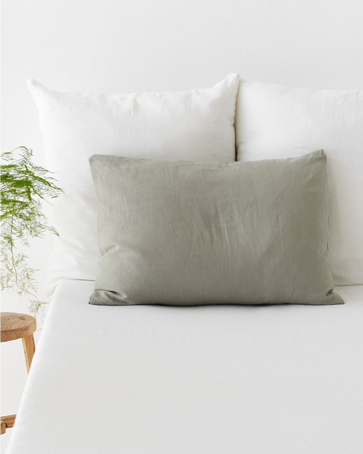 Calm sage linen duvet cover set (3 pcs)