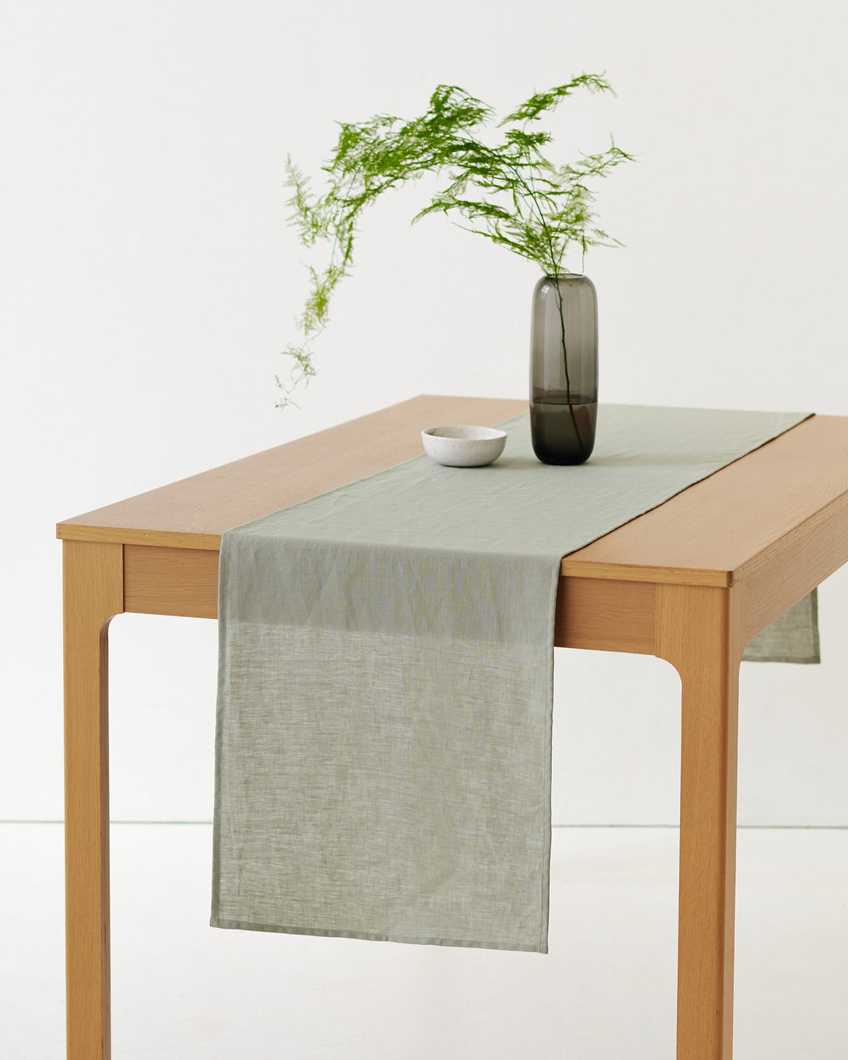 Linen table runner in Calm Sage