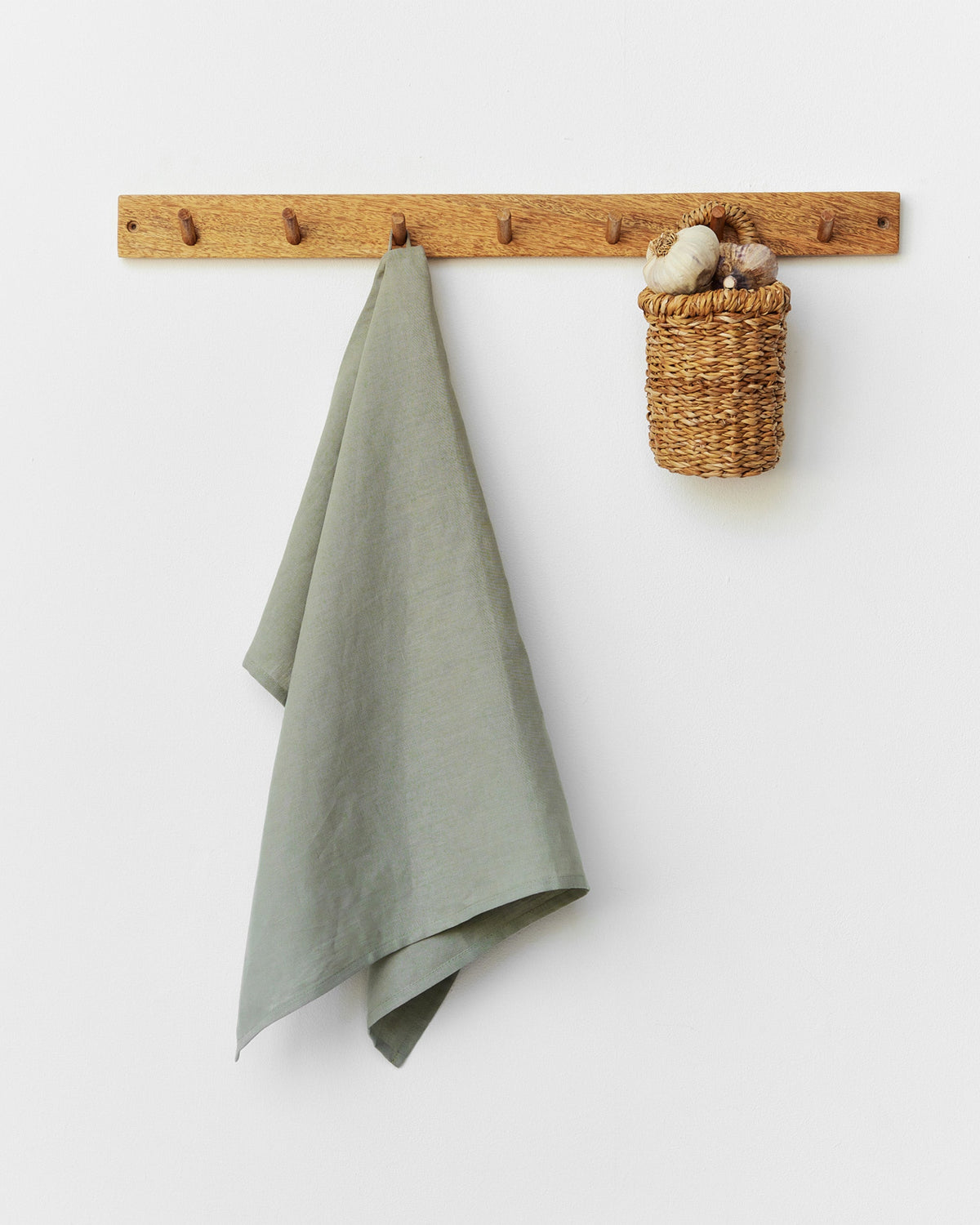 Linen tea towel in Calm Sage