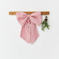 Striped in Red Linen Decorative Bow