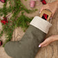 Christmas quilted Stocking in Dark green